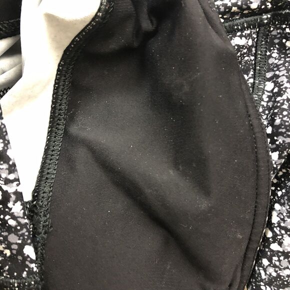 LULULEMON Outrun Cropped 17” Leggings Black White Dot Mesh Panel Size 4 - Picture 11 of 11